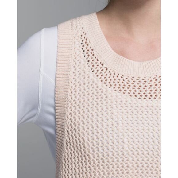 Lululemon Simply The Vest Primo Cotton In Butter Pink / Heathered Angel Wing - Picture 2 of 8